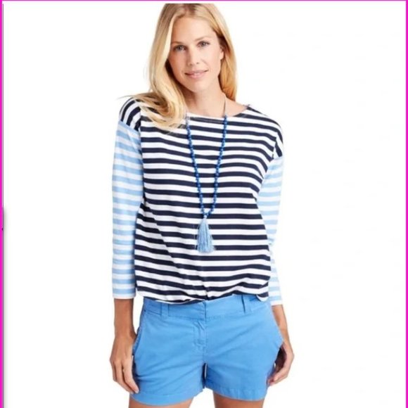 Vineyard Vines Tops - Vineyard Vines Blue & White Striped Long Sleeve Top